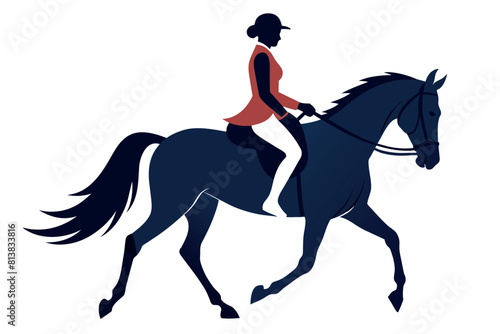 Girl jockey posing on horseback