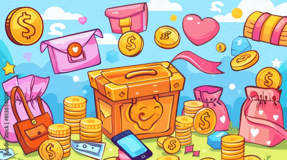 Cartoon banner depicting nonprofit organization and charity. Donation box, smartphone, coins and money cards with purse and ribbon. Donate, volunteering and foundation aid, philanthropy modern Cartoon banner depicting nonprofit organization and charity. Donation box, smartphone, coins and money cards with purse and ribbon. Donate, volunteering and foundation aid, philanthropy modern