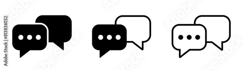 Chat icons. Speech bubble symbol set