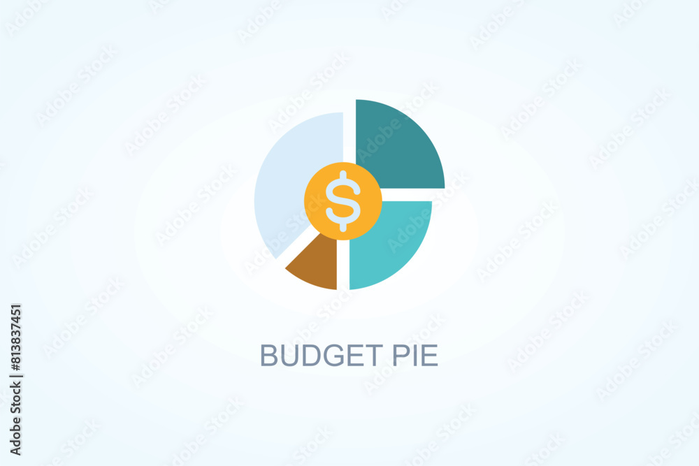 Budget Pie Vector Or Logo Sign Symbol Illustration Budget Pie Vector Or Logo Sign Symbol Illustration