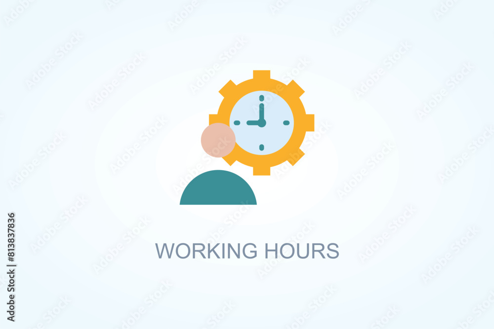 Working Hours Vector Or Logo Sign Symbol Illustration Working Hours Vector Or Logo Sign Symbol Illustration