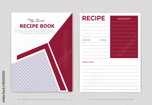 restaurant food menu recipe book design template for cookbook