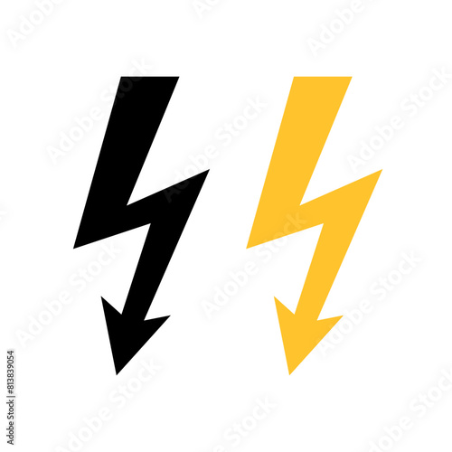 High Voltage Warning Icon. Danger Icon. Electric Shock Danger Icon. Vector Illustration. 