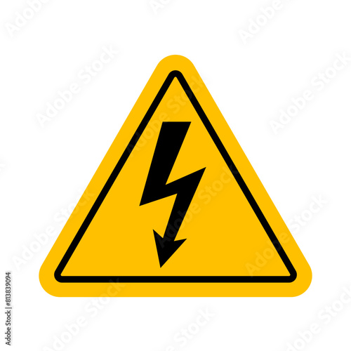 High Voltage Warning Sign. Danger sign. Electric Shock Danger Sign. Vector Illustration. 