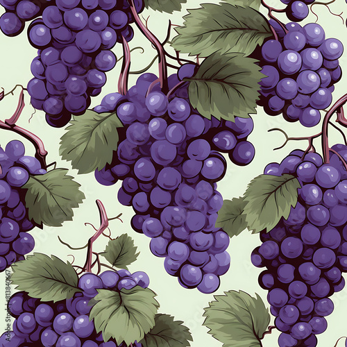 Grape seamless pattern  beautiful modern graphics can be used in a variety of designs.