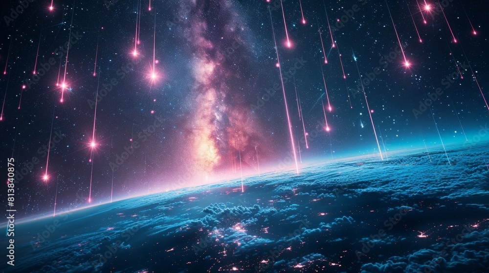 A view of the milky way and stars in space, AI A view of the milky way and stars in space, AI
