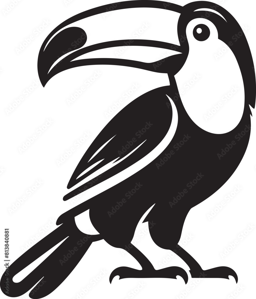 Obraz premium Toucan bird silhouette vector illustration.