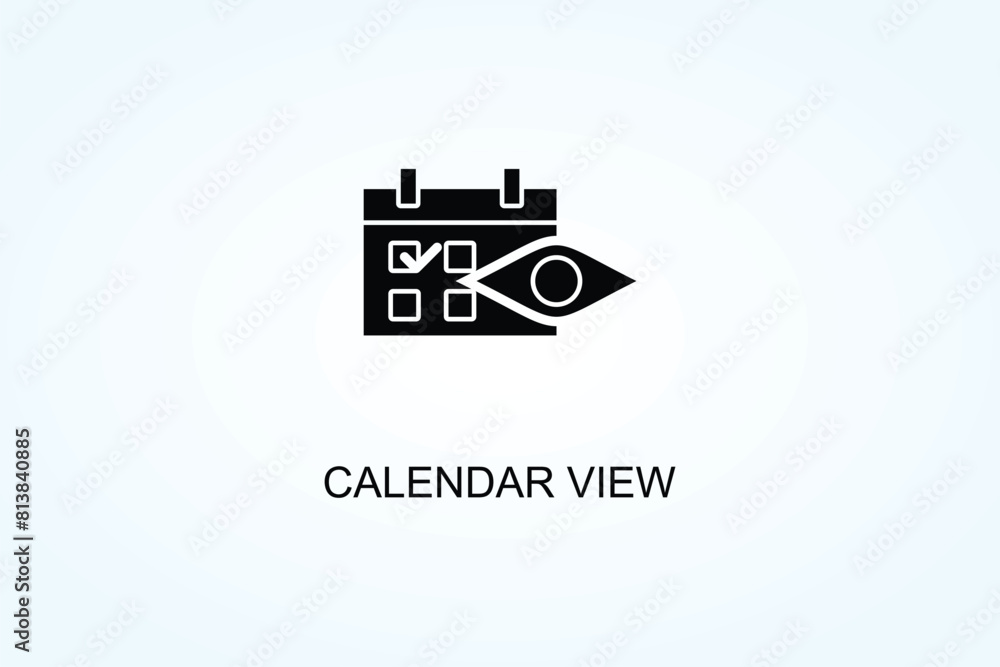 Calendar View Vector  Or Logo Sign Symbol Illustration
