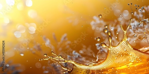 Macro shot of honey droplet on brown background. Concept Macro Photography, Honey Droplet, Brown Background photo
