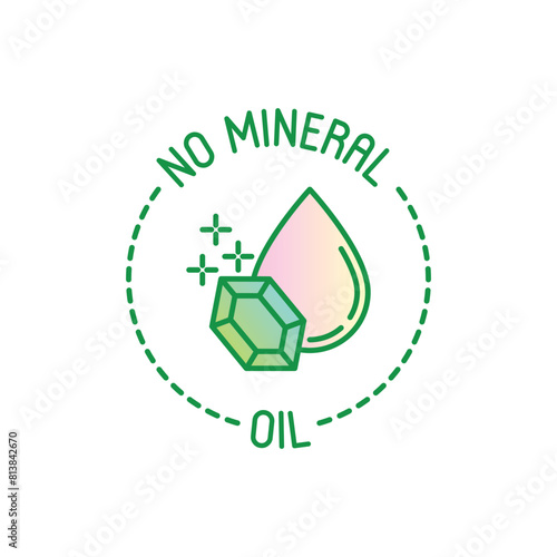 No mineral oil symbol for packaging. Modern vector illustration for beauty product. (ID: 813842670)