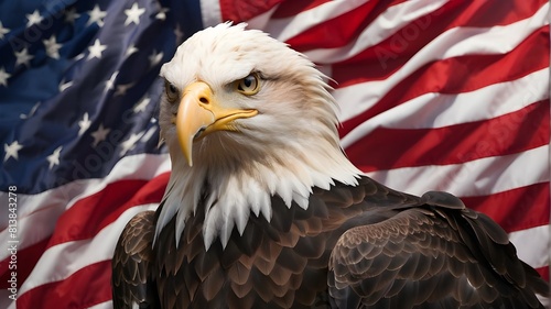 american eagle and flag