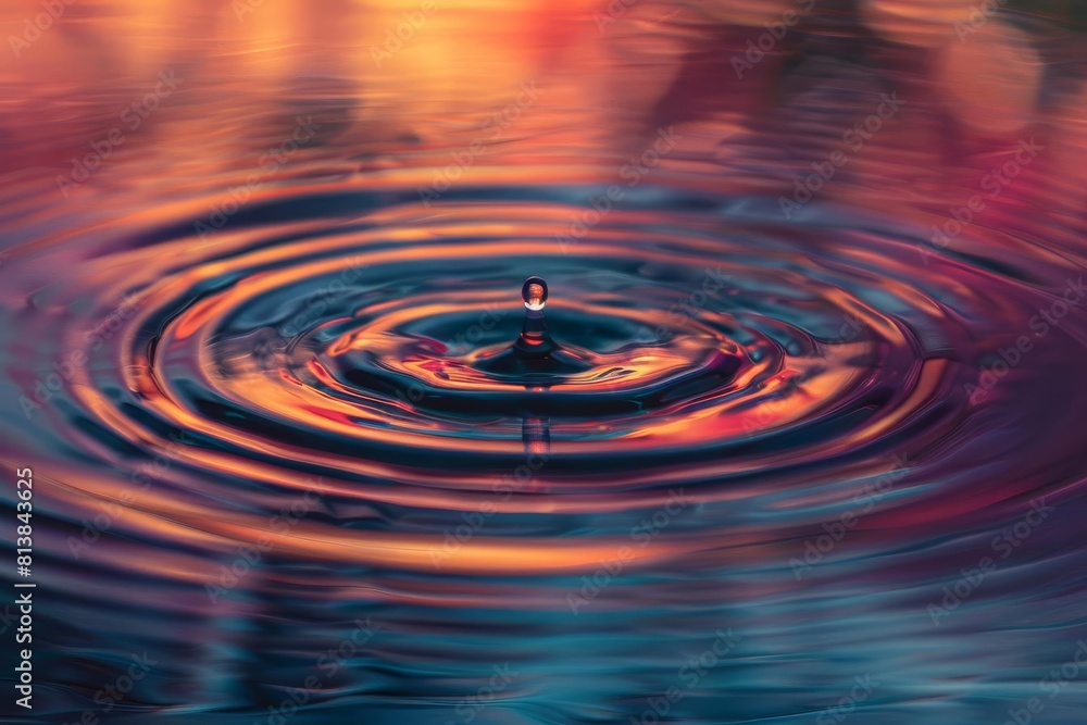 mesmerizing single water drop captured midfall creating delicate intricate ripples on a reflective liquid surface abstract nature illustration highspeed photography mesmerizing single water drop captured midfall creating delicate intricate ripples on a reflective liquid surface abstract nature illustration highspeed photography