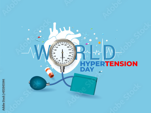 World hypertension day. Awareness and celebration background with medical stethoscope.
