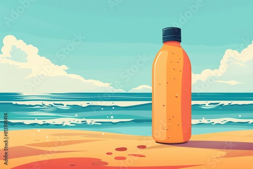Relaxing on the beach with a refreshing bottle of [product name].