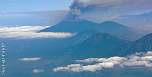View of Mount Bromo when covered in clouds