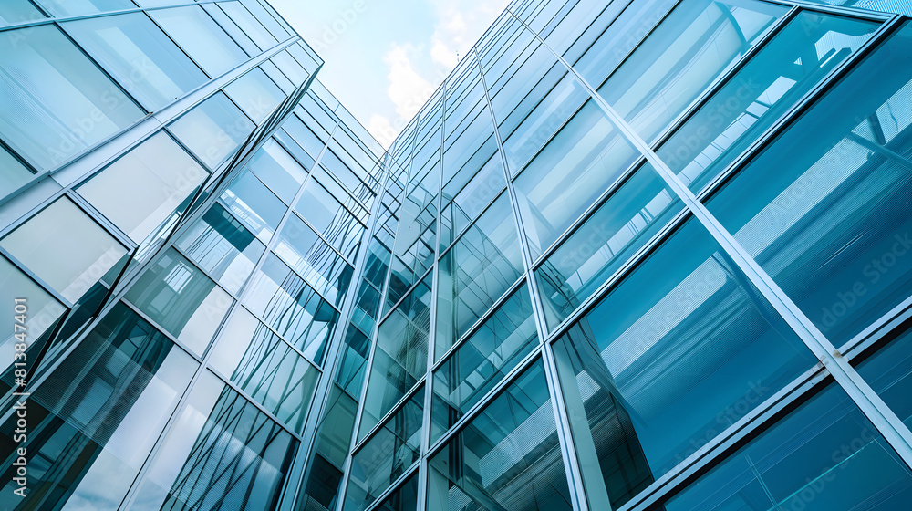 Modern architectural office building glass exterior walls Modern architectural office building glass exterior walls