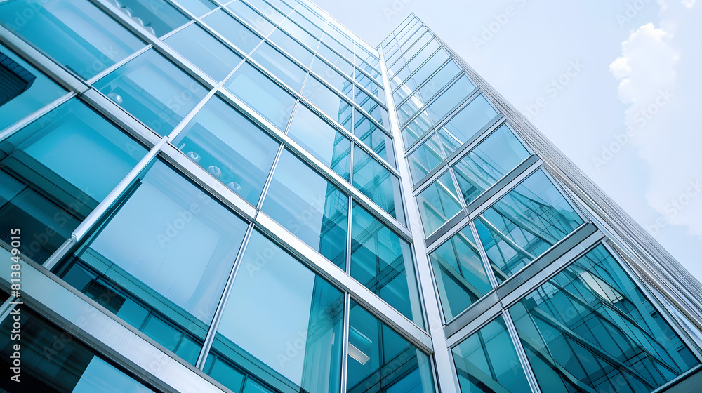 Obraz premium Modern architectural office building glass exterior walls