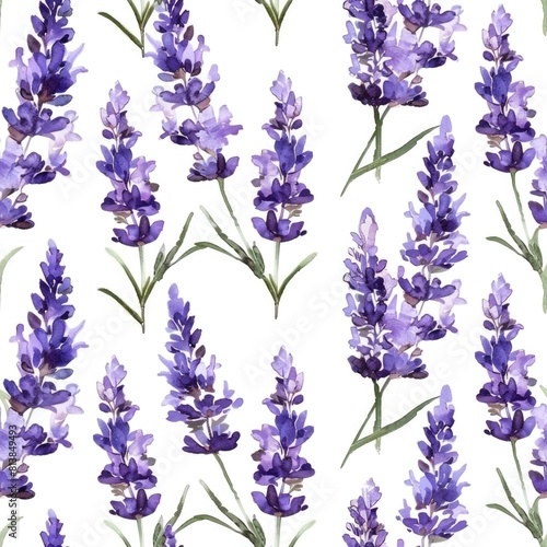 Seamless Lavender Watercolor Pattern for Design and Backgrounds