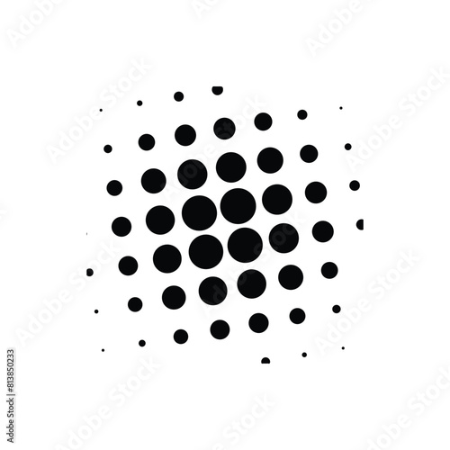 Doted halftone circles, Circle halftone element, Pop art style, halftone dot pattern, Comic background. Pattern with circles, halftone dotted backdrop. sun burst dots