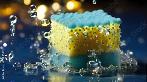 : A sponge covered in tiny bubbles, indicating its active role in oxygen exchange 
