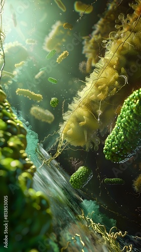 Nitrogen Cycle Illustrated D Rendering Depicts NitrogenFixing Bacterias Vital Role photo