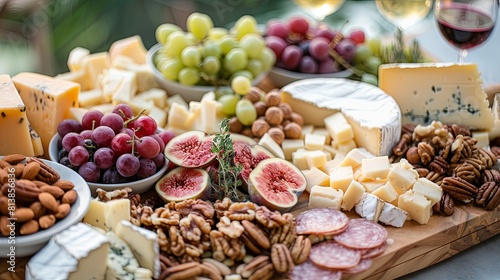 Grapes, cheese and nuts. Perfect for a party or a snack.
