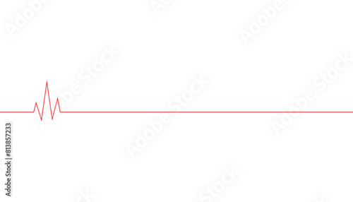 Last heart rate jump banner. Red straight line of death after cardiac arrest on cardiogram cardiac arrest after stroke