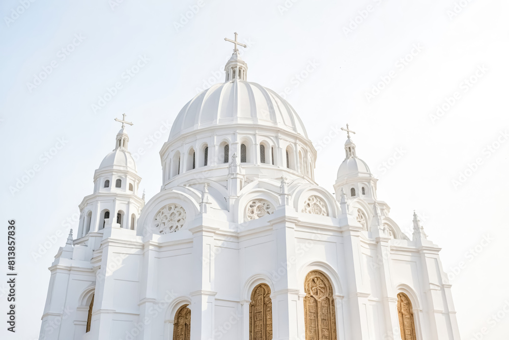 Fototapeta premium Grand White Basilica with Dome