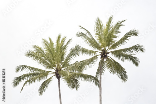 Twin Palms Against a Clear Sky