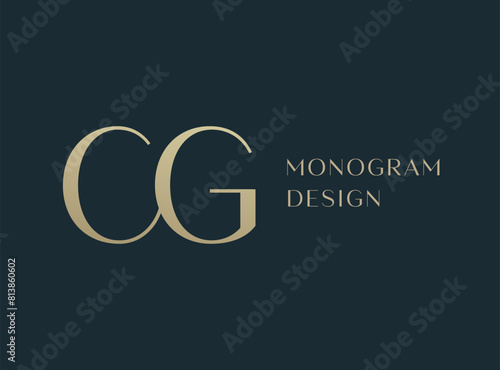 CG letter logo icon design. Classic style luxury initials monogram.