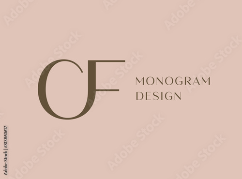 CF letter logo icon design. Classic style luxury initials monogram.