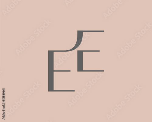 EE letter logo icon design. Classic style luxury initials monogram.