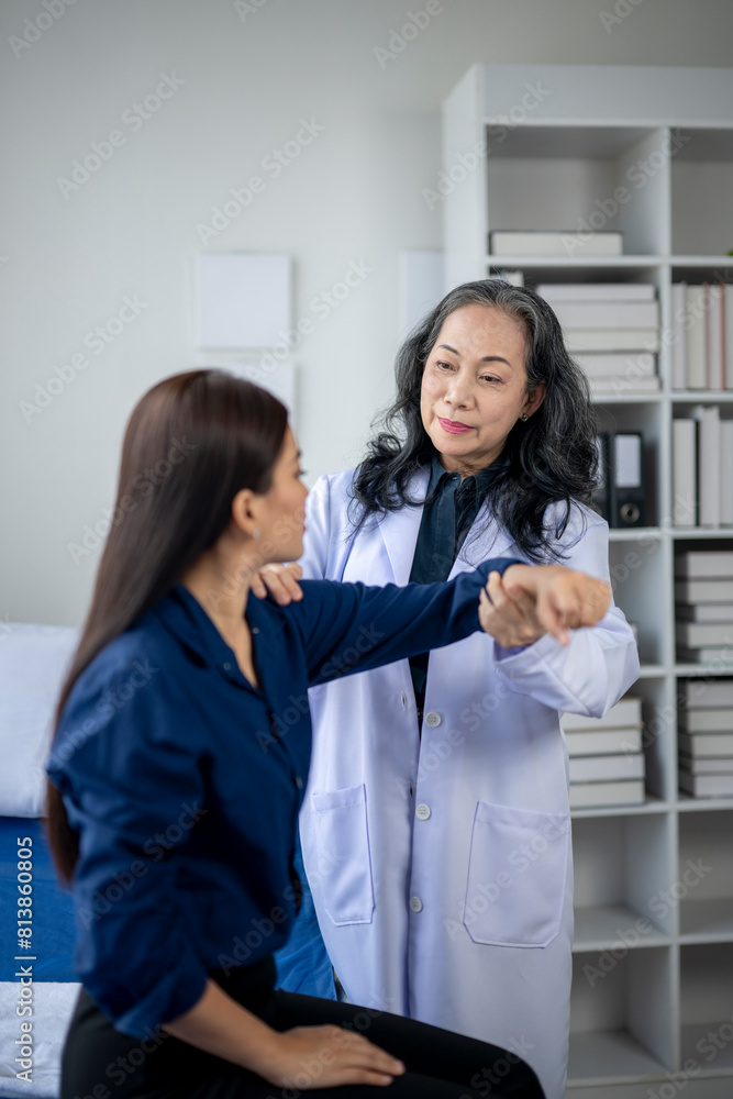 Fototapeta premium A woman is being examined by a doctor