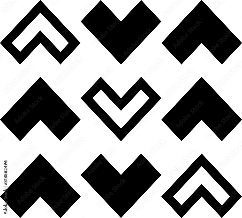 Abstract geometric decoration. Simple, minimalistic, simple flat black geometric design element 