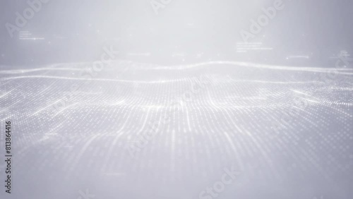 Abstract digital backdrop with glowing digital light motion in a grid, suggesting a scientific data concept. A digital illustration blending cyberspace technology and science to visualize Background. photo
