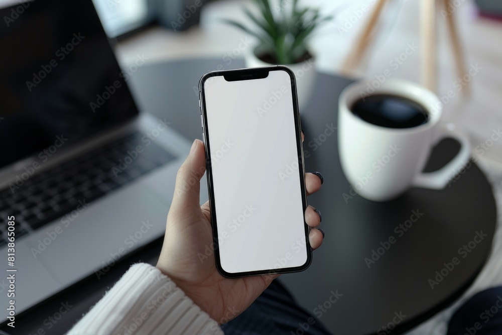 Man hands holding smart phone with blank copy space screen for your text message or information content, male reading text message on cell telephone Man hands holding smart phone with blank copy space screen for your text message or information content, male reading text message on cell telephone