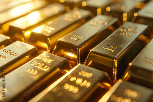 Gold bar stacks for financial concept