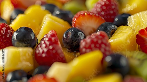 A close-up of a mixed fruit salad bursting with vibrant colors and flavors  a healthy and refreshing treat for any occasion.