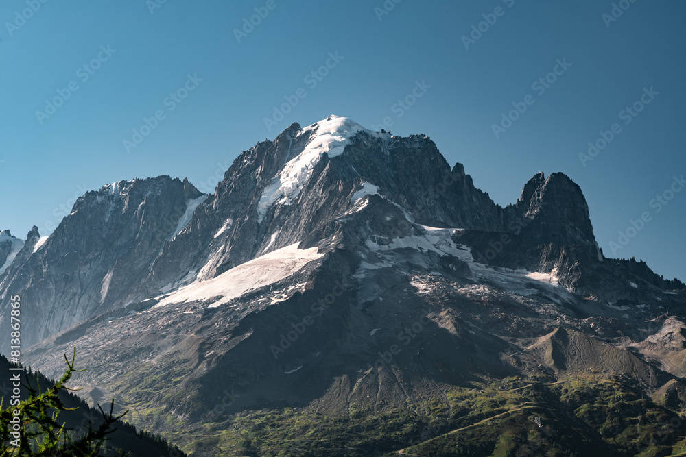 Aiguille verte and Aiguille du Dru from the Valley Aiguille verte and Aiguille du Dru from the Valley