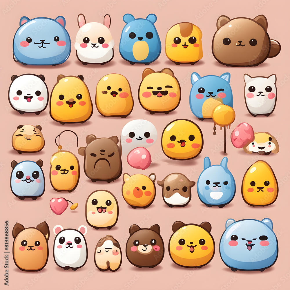 set of cartoon animals set of cartoon animals