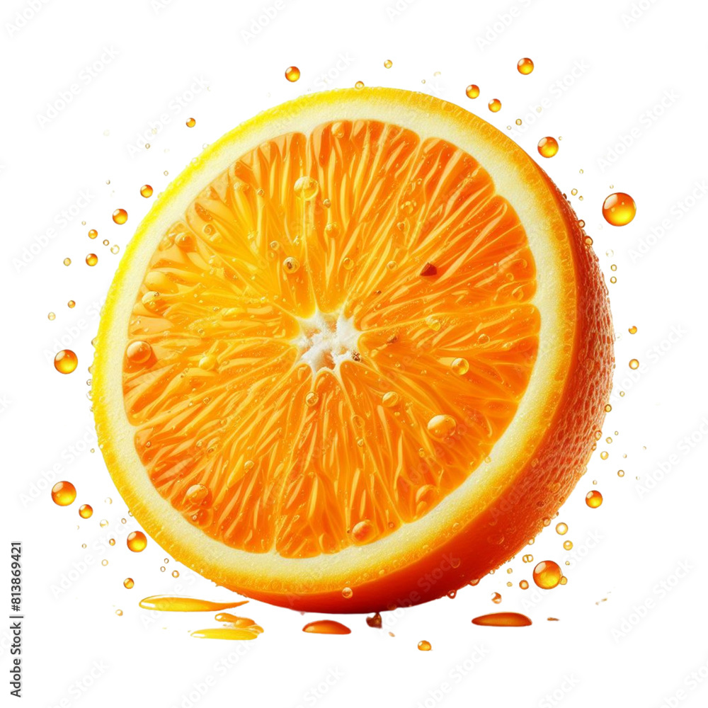 Fresh navel oranges with orange flakes isolated on transparent Fresh navel oranges with orange flakes isolated on transparent