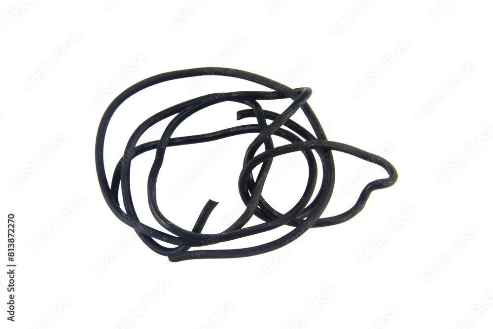 black wire cable of usb and adapter isolated on white background. black wire cable of usb and adapter isolated on white background.