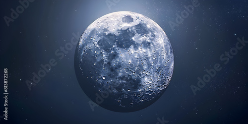 Dramatic full moon rising over a rugged terrain futuristic lunar landscape imaginative extraterrestrial scenery scifi space theme digital art AI 