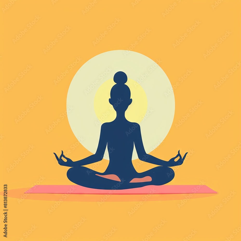 Create a simple vector illustration of a woman meditating Create a simple vector illustration of a woman meditating