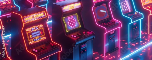 Vibrant Neon Arcade Machine...