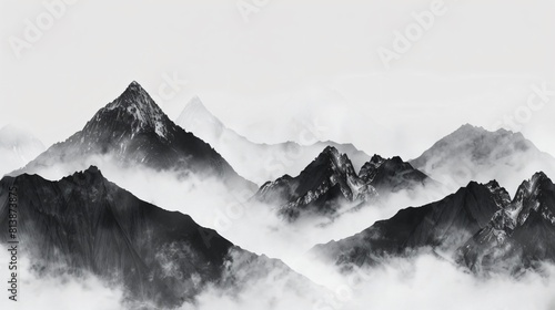cluster of snow-capped mountains photo