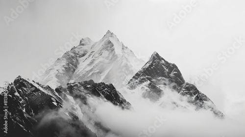 cluster of snow-capped mountains photo