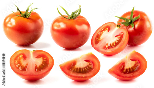 tomaten stücke set collection isoliert auf weißen Hintergrund, Freisteller  photo