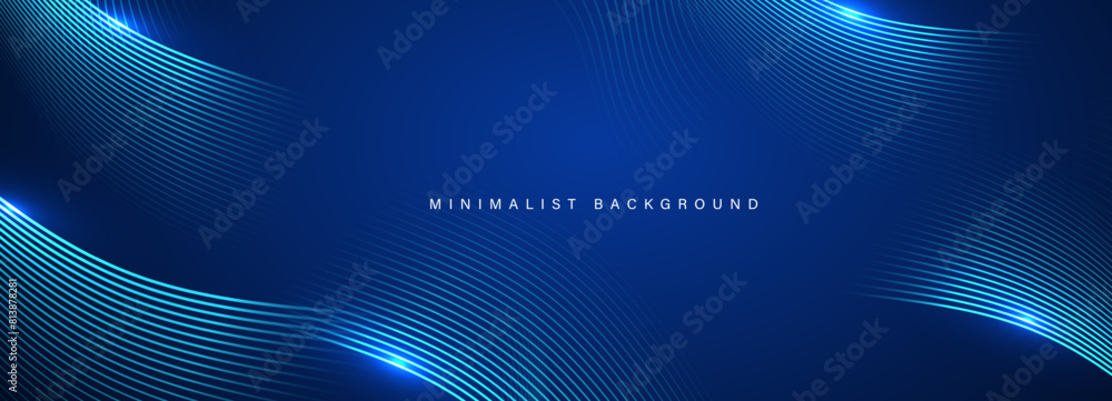 Abstract blue modern background with dynamic geometric shapes.