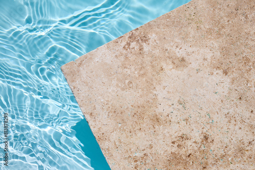 Swimming pool top view background. Tranquil Poolside Corner. Top view © vetre